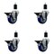 Service Caster 3.5'' Blue Poly Swivel 1-1/2'' Expanding Stem Caster Set with Brake, 4PK SCC-EX20S3514-PPUB-BLUE-PLB-112-4 - alternate 1